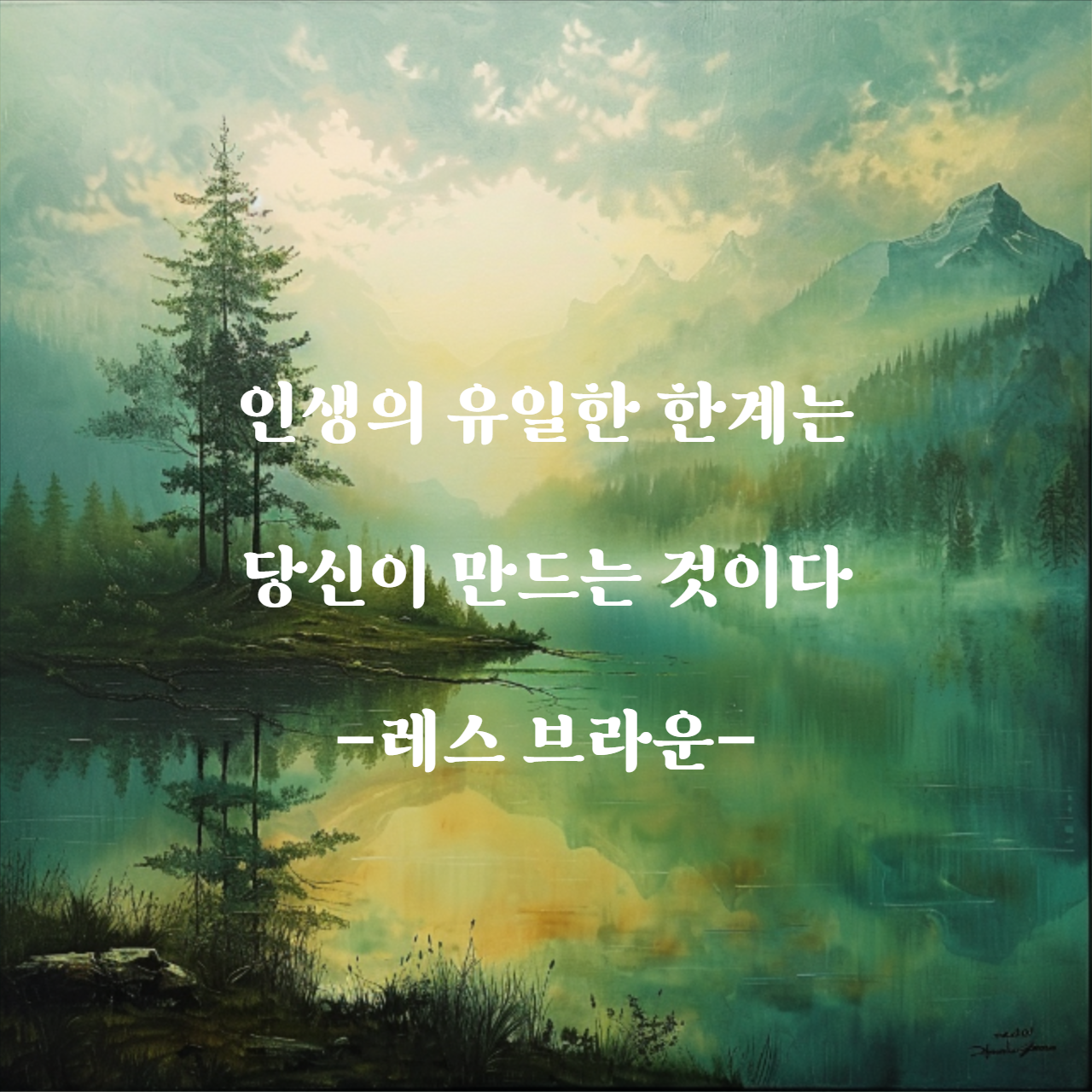 인생의 유일한 한계는 당신이 만드는 것이다